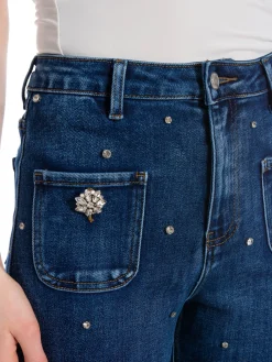 DENIM LIFE JEANS DIAMOND BUTTONS WIRE LEGF3782