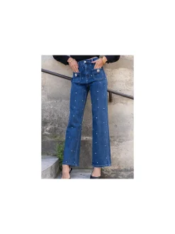 DENIM LIFE JEANS DIAMOND BUTTONS WIRE LEGF3782