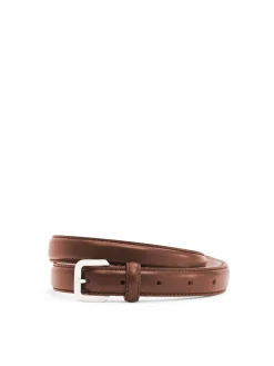 FILIPPA K BELT SMALL BUCKLE BROWN/SILVER