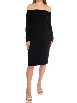 FILIPPA K DRESS OFF SHOULDER KNIT BLACK