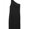 FILIPPA K DRESS ONE SHOULDER JERSEY BLACK