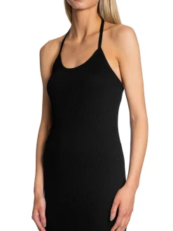 FILIPPA K DRESS RIB HALTER BLACK
