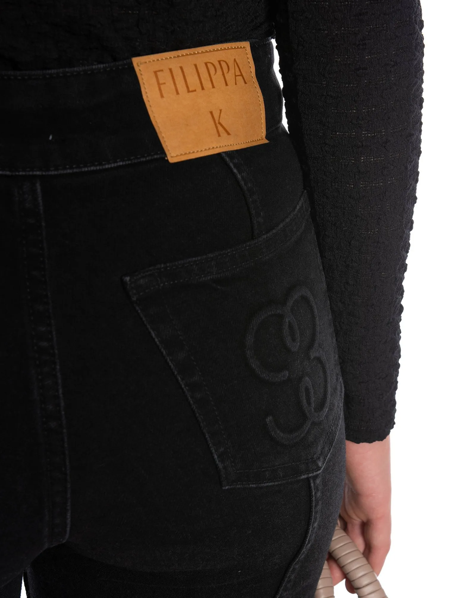 FILIPPA K JEANS 90'S STRETCH BUTTON FRONT WASHED BLACK