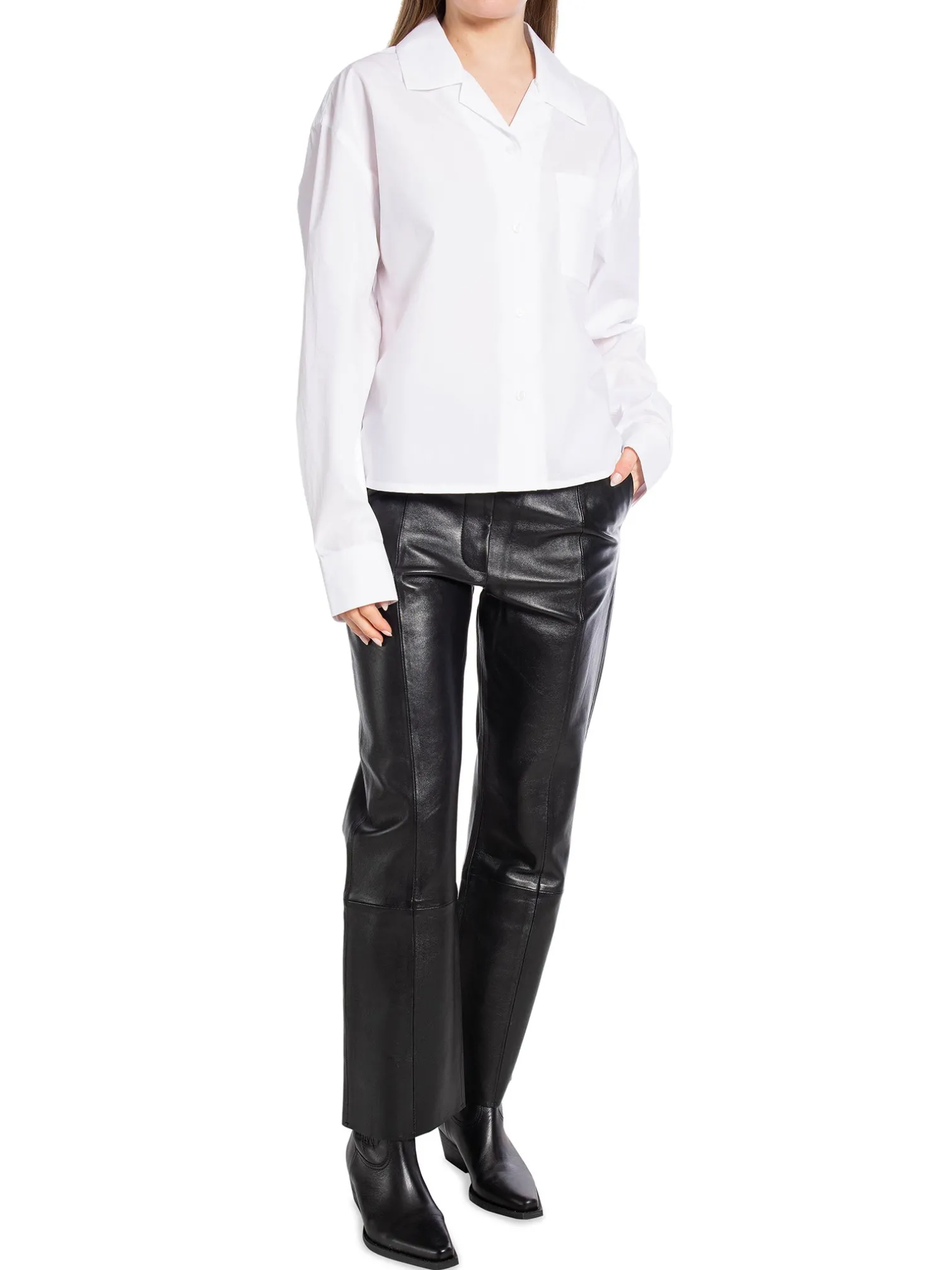 FILIPPA K SHIRT CROPPED POPLIN WHITE