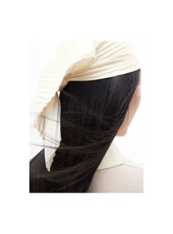 FILIPPA K SILK PLISSE SCARF CHALK