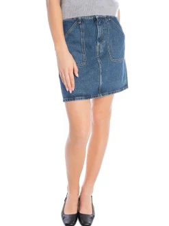 FILIPPA K SKIRT PATCH POCKET MINI WASHED MID BLUE