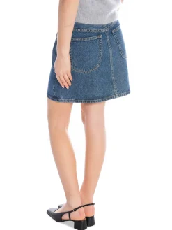 FILIPPA K SKIRT PATCH POCKET MINI WASHED MID BLUE