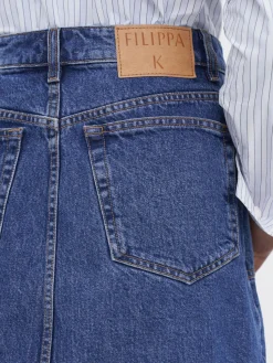 FILIPPA K SKIRT PATCH POCKET MINI WASHED MID BLUE