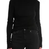 FILIPPA K TOP SHEER WOOL MOCK BLACK