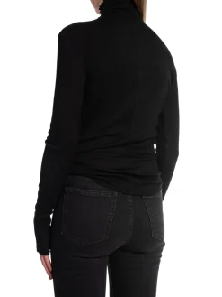 FILIPPA K TOP SHEER WOOL MOCK BLACK