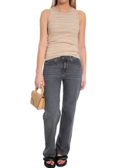 FILIPPA K TOP STRIPED FINE RIB TANK WHITE