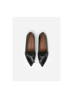 FLATTERED BALLERINA ALLY BLACK LEATHER/SUEDE