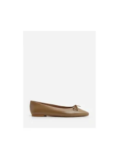FLATTERED BALLERINA BODIL LEATHER OLIVE