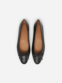 FLATTERED BALLERINA BODIL BLACK LEATHER