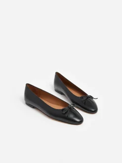 FLATTERED BALLERINA BODIL BLACK LEATHER