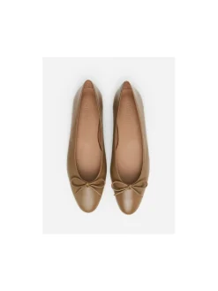 FLATTERED BALLERINA BODIL LEATHER OLIVE