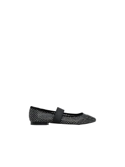 FLATTERED BALLERINA CORNELIA WOVEN MESH BLACK