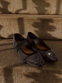 FLATTERED BALLERINA CORNELIA WOVEN MESH BLACK