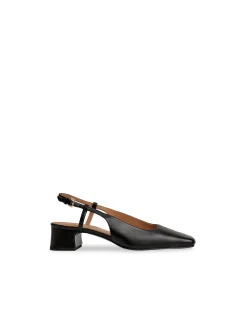 FLATTERED BALLERINA ELIN BLACK LEATHER