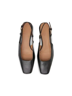 FLATTERED BALLERINA ELIN BLACK LEATHER