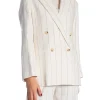 GANT BLAZER PINSTRIPE LINEN CLUB BLAZER EGGSHELL