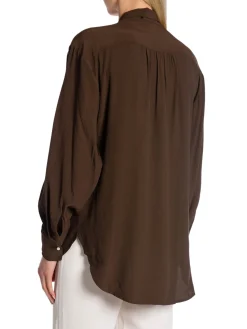 GANT BLOUSE BOW RICH BROWN