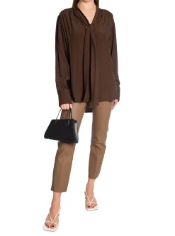 GANT BLOUSE BOW RICH BROWN