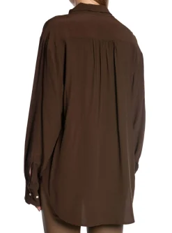 GANT BLOUSE BOW RICH BROWN