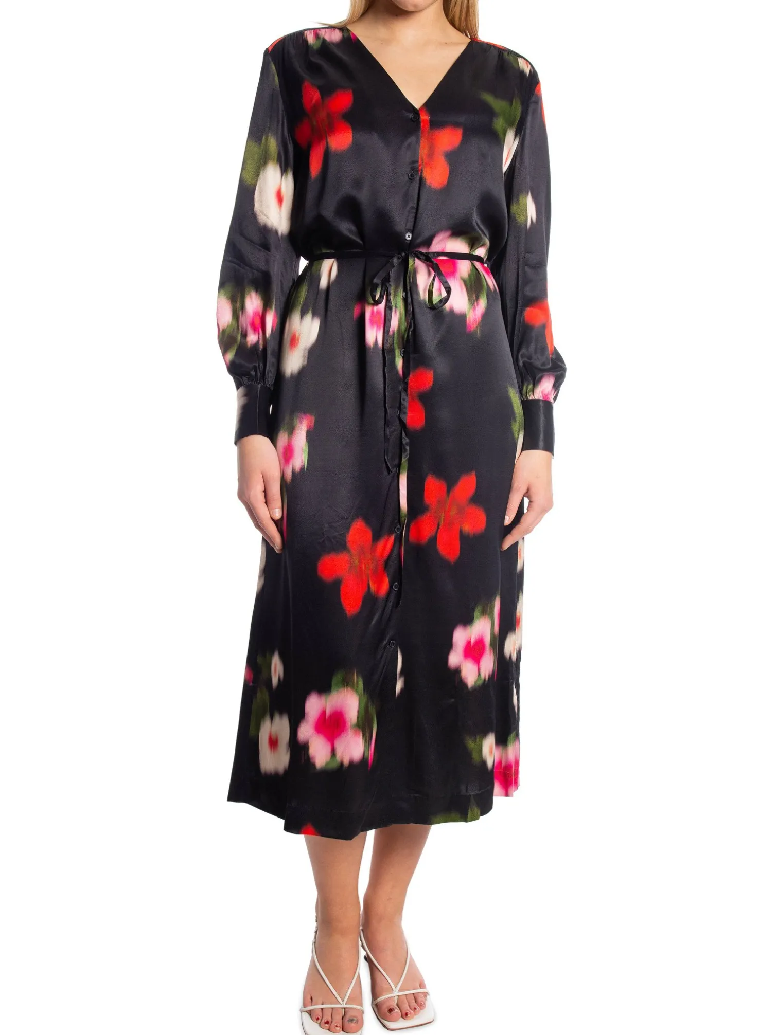 GANT DRESS RELAXED FLORAL PRINT SHIRT BLACK