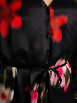 GANT DRESS RELAXED FLORAL PRINT SHIRT BLACK