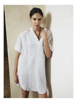 GANT DRESS RELAXED LINEN WHITE