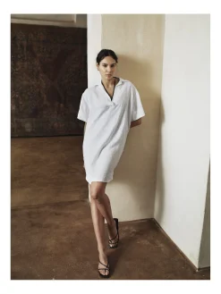 GANT DRESS RELAXED LINEN WHITE