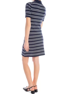 GANT DRESS STRIPE SHIELD SS PIQUE POLO EVENING BLUE