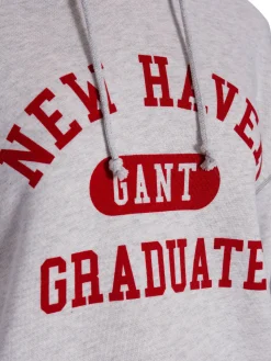 GANT HOODIE GRAPHIC PALE GREY MELANGE