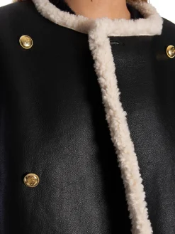 GANT JACKET FAUX SHEARLING SHORT BLACK