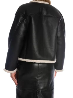 GANT JACKET FAUX SHEARLING SHORT BLACK