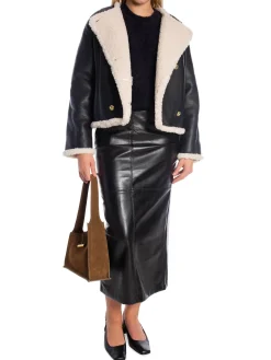 GANT JACKET FAUX SHEARLING SHORT BLACK