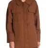 GANT JACKET LINEN VISCOSE SHIRT MAHOGANY BROWN