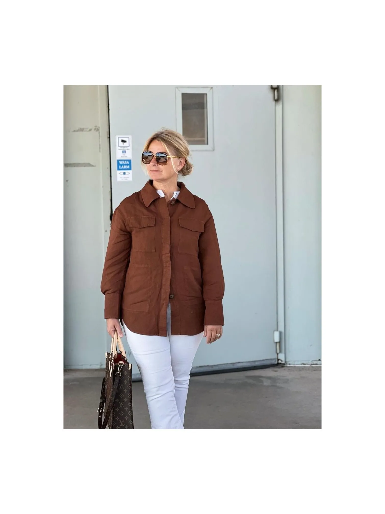 GANT JACKET LINEN VISCOSE SHIRT MAHOGANY BROWN