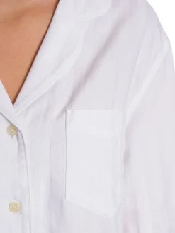 GANT PAJAMA SATIN STRIPE SET WHITE