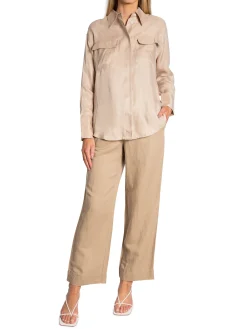 GANT PANTS LINEN VISCOSE PULL-ON HORN BEIGE