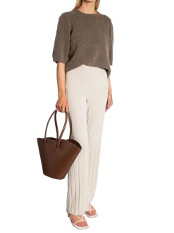 GANT PANTS RIB KNIT PUTTY