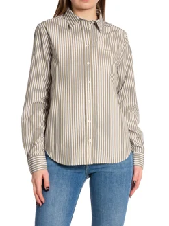 GANT SHIRT REG POPLIN STRIPED DRIED CLAY