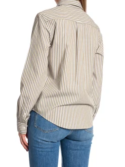 GANT SHIRT REG POPLIN STRIPED DRIED CLAY