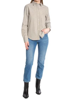 GANT SHIRT REG POPLIN STRIPED DRIED CLAY