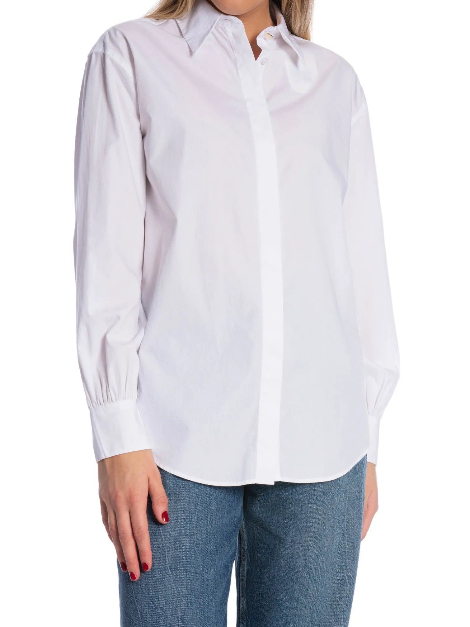 GANT SHIRT REL VOLUME SLEEVE POPLIN WHITE