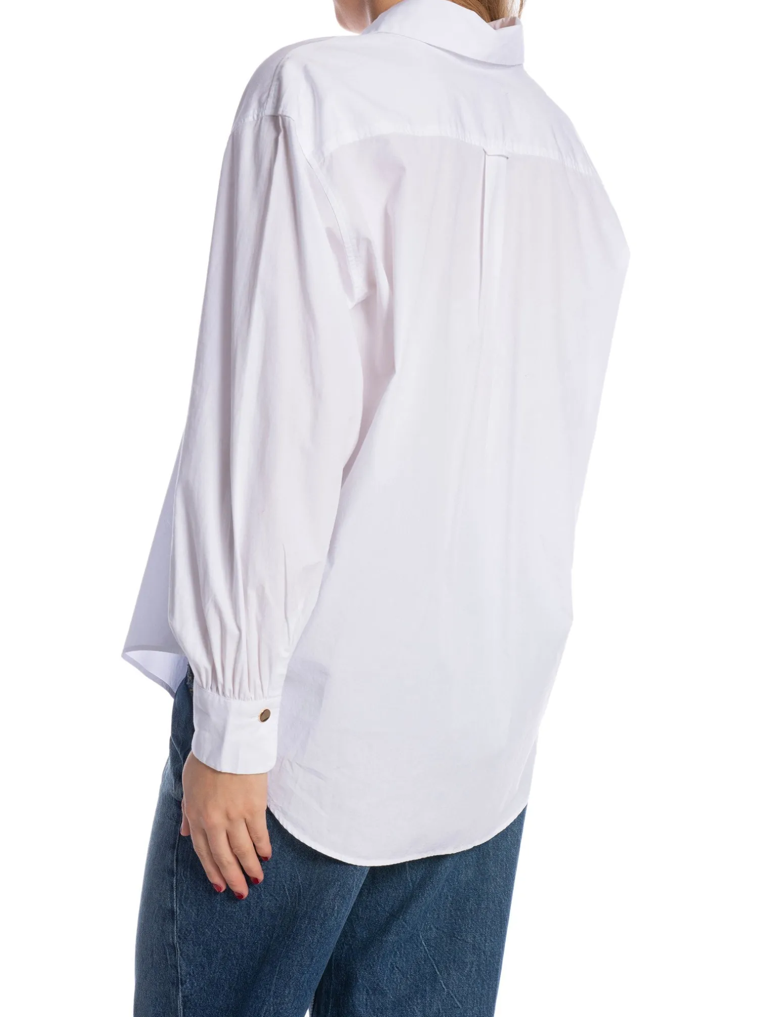 GANT SHIRT REL VOLUME SLEEVE POPLIN WHITE