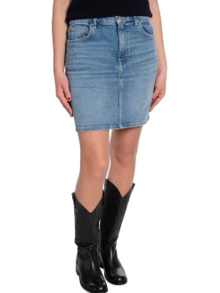 GANT SKIRT REG DENIM SEMI LIGHT BLUE WORN IN