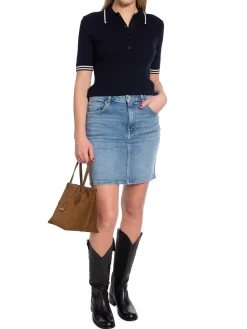 GANT SKIRT REG DENIM SEMI LIGHT BLUE WORN IN