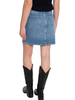 GANT SKIRT REG DENIM SEMI LIGHT BLUE WORN IN